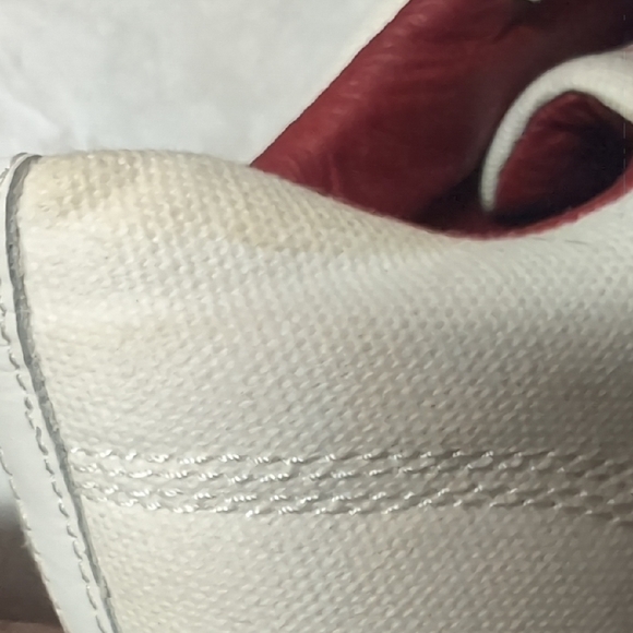 Sully Wong White and Red Canvas Sneakers - Picture 5 of 10